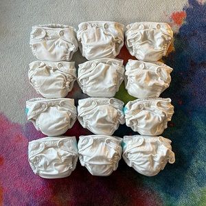 Set of white Charlie Banana Cloth Diapers One Size with Liners